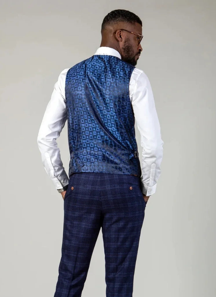 Marc Darcy - Weste Blau Chigwell Tweed