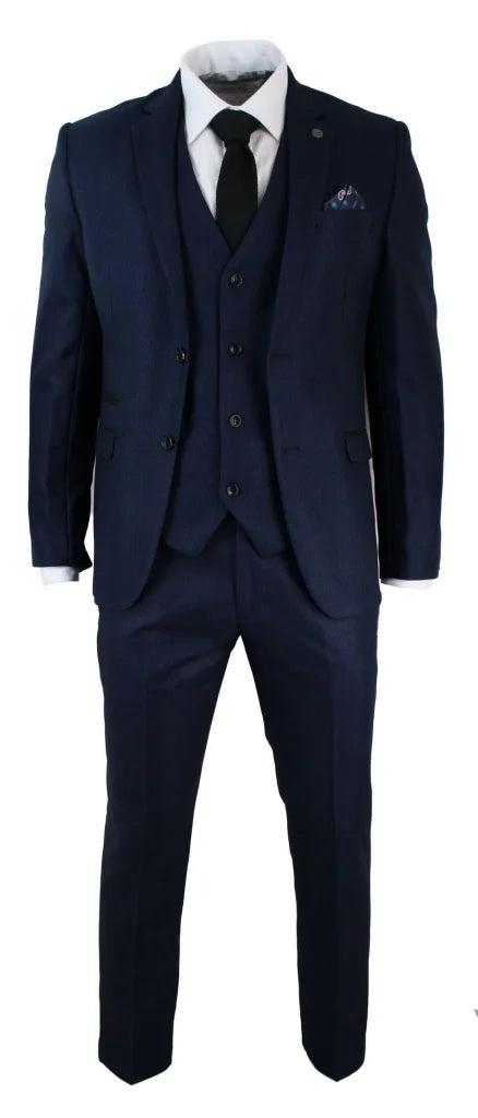 Marineblauer Anzug Callum / Jacke Weste & Hose - driedelig