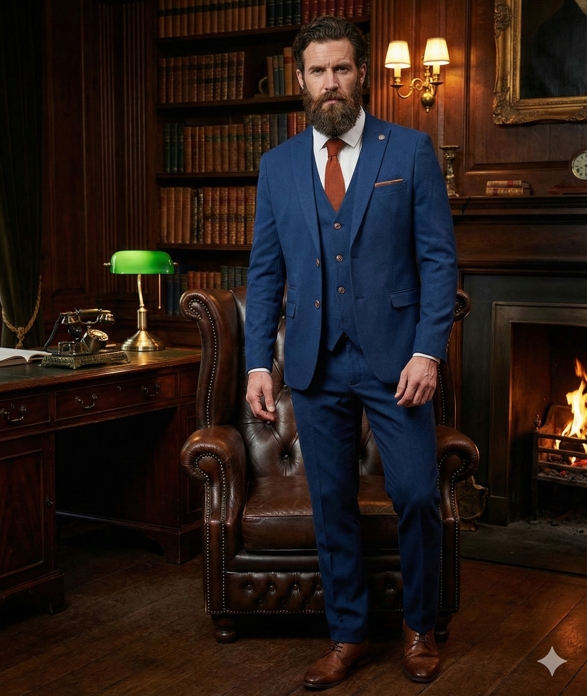 Marineblauer Anzug - Max königsblauer 3-teiliger Anzug