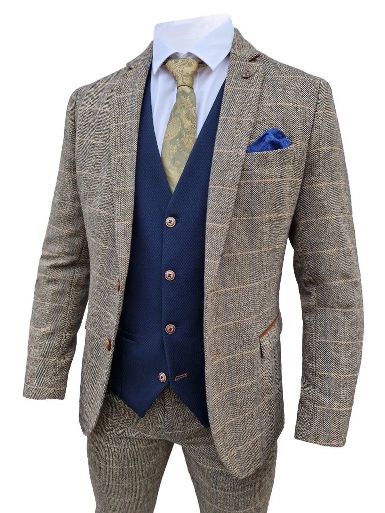 Mix and Match - 3 - teiliger Herrenanzug Herringbone