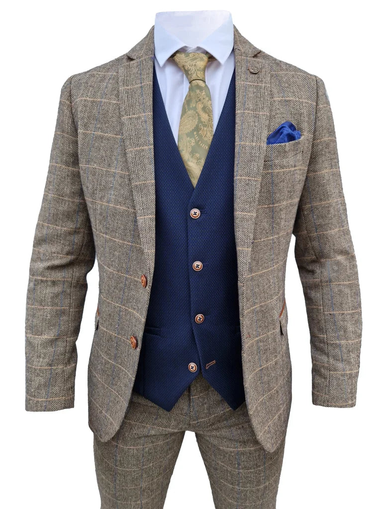 Mix and Match - 3 - teiliger Herrenanzug Herringbone