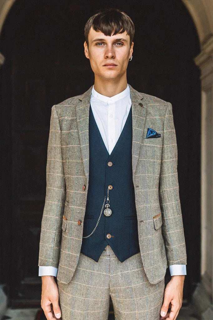 Mix and Match - 3 - teiliger Herrenanzug Herringbone