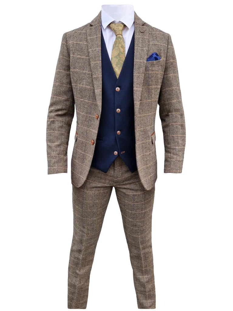 Mix and Match - 3 - teiliger Herrenanzug Herringbone
