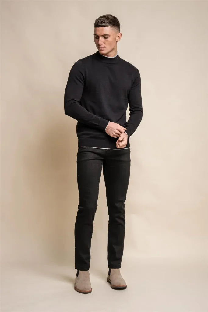 Rio Schwarz - Rollkragenpullover für Herren - Cavani